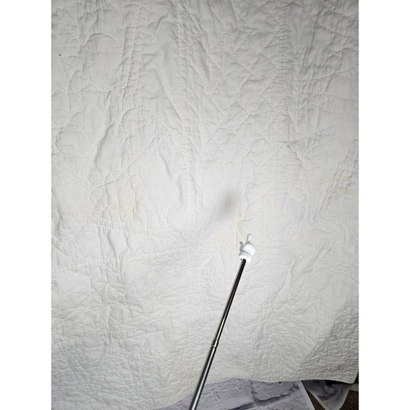 Handmade Embroidered Quilt Pink White Starburst 76" by 74" Full Size Vtg - Picture 10 of 13